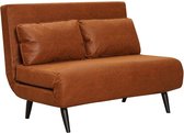 Bronx71® Slaapbank 1,5 persoons Kristian cognac eco-leer