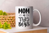 Mok Mom of 2 Boys - FamilyFirst - Gift - Cadeau - LoveMyFamily - GezinEerst - FamilieLiefde - Mom - Sister - Dad - Brother - Mama - Broer - Vader - Zus - anime - Teacher