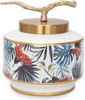 San Naila-Tropical Gemberpot-Vazen-Decoratieve Jar-Deksel-Meerkleurig-Rood-Goud-Wit-Blauw-Porselein