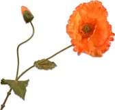 Silk-ka Kunstbloem-Zijden Bloem Klaproos Oranje 67 cm Voordeelaanbod Per 2 Stuks