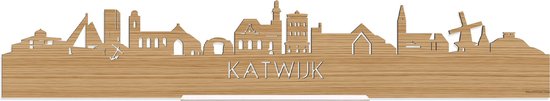 Standing Skyline Katwijk Bamboe hout - 60 cm - Woondecoratie design - Decoratie om neer te zetten en om op te hangen - Meer steden beschikbaar - Cadeau voor hem - Cadeau voor haar - Jubileum - Verjaardag - Housewarming - Interieur - WoodWideCities