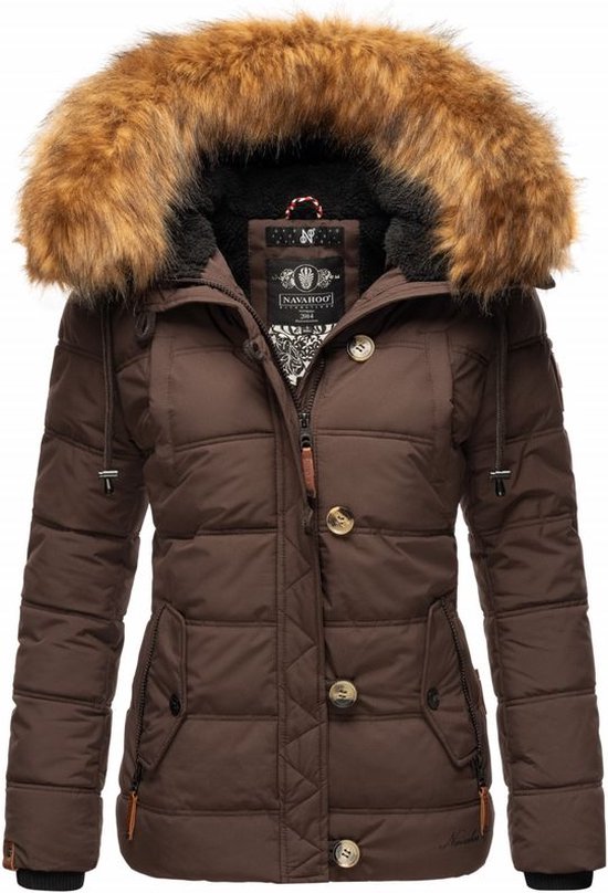 Gewatteerd & Winddicht Navahoo Zoja - Winterjas Dames - Volwassen - Capuchon - Chocolade - XS