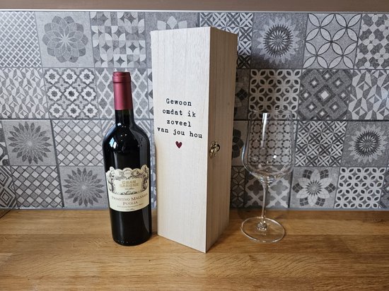 Wijnkist Moederdag - liefde - omdat ik van je hou - valentijn cadeau