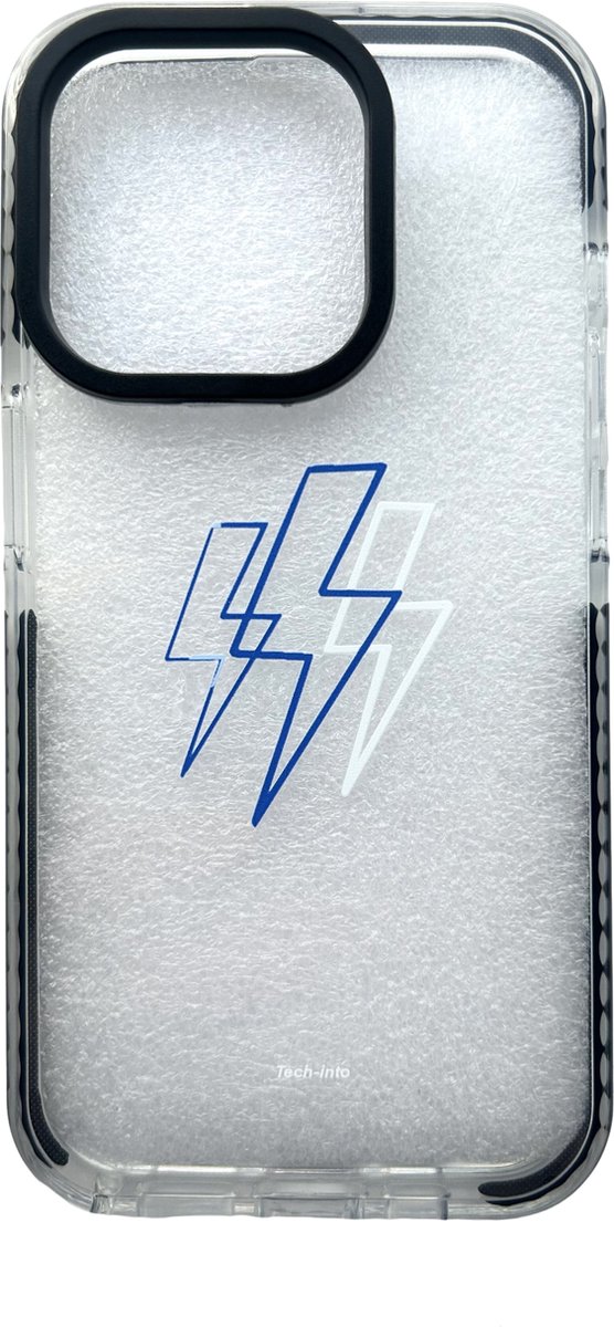Energy - iPhone 15 Pro Case - Shockproof - Zwarte Bumper - Doorzichtige Back Cover - Triple Bliksemschicht Hoesje