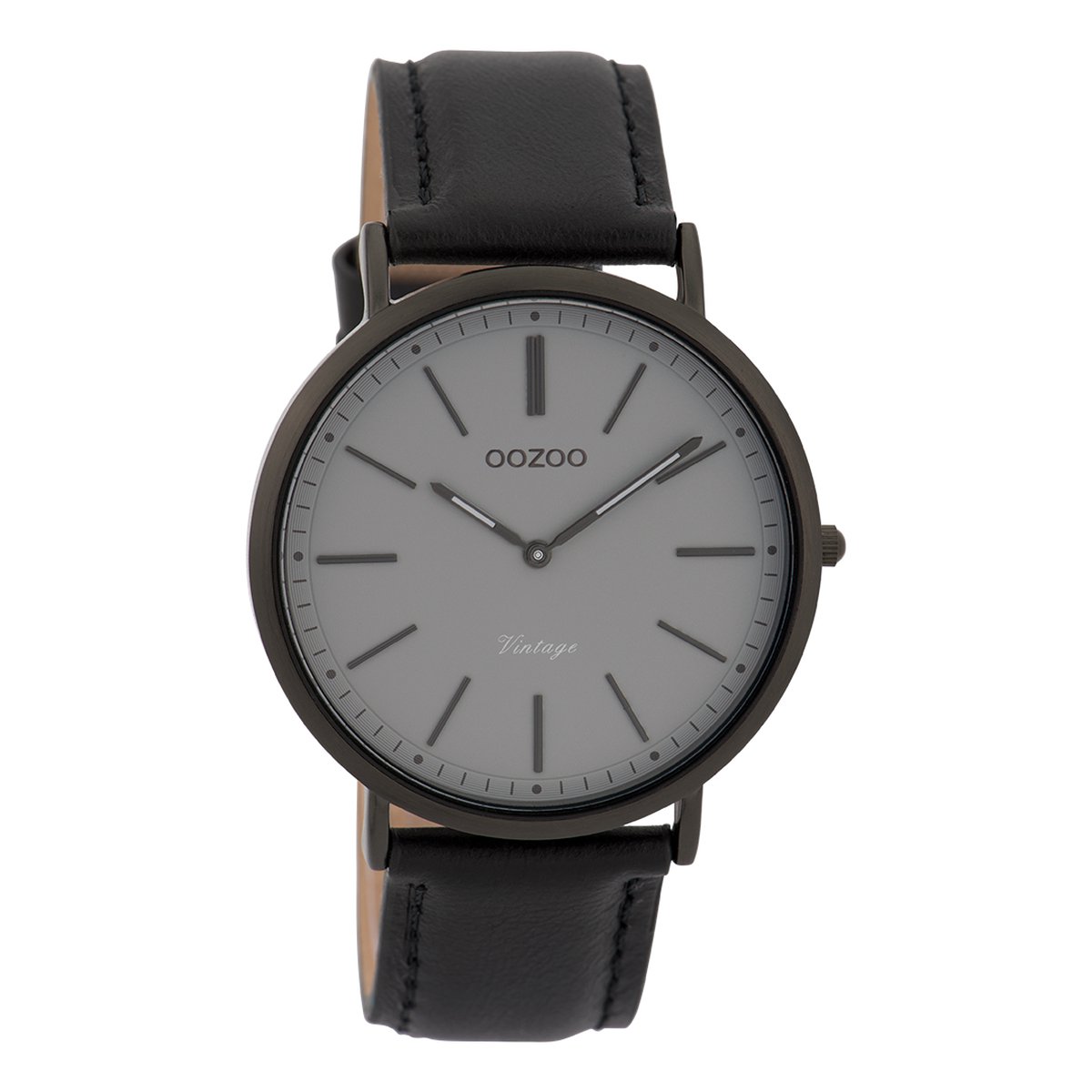 Zwarte OOZOO horloge met zwarte leren band - C9319
