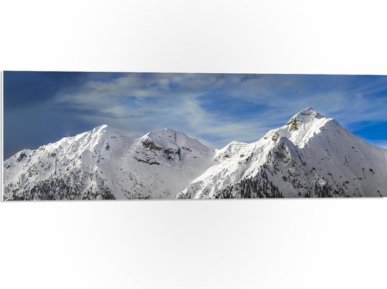 PVC Schuimplaat- Bergen - Sneeuw - Wolken - 90x30 cm Foto op PVC Schuimplaat