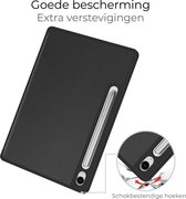 Hoes Geschikt voor Samsung Galaxy Tab S9 FE Hoes Book Case Hoesje Trifold Cover Met Uitsparing Geschikt voor S Pen - Hoesje Geschikt voor Samsung Tab S9 FE Hoesje Bookcase - Zwart