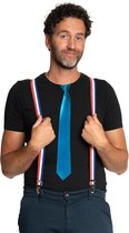 Carnaval verkleedset bretels en stropdas Holland - rood/wit/blauw - volwassenen - feestkleding
