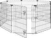 Parc d'exercice pliable en métal pour chiens, portail de clôture, porte simple, noir, 152 x 152 x 107 cm