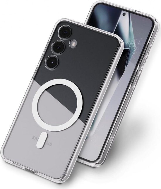 Whitestone Dome Case Cover adapté au Samsung Galaxy S24 Plus | Compatible avec MagSafe | Couverture arrière avec aimant | Housse de protection | Transparent