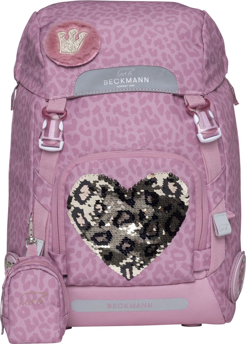 Beckmann Schooltas - Classic - Furry pink - 22 liter