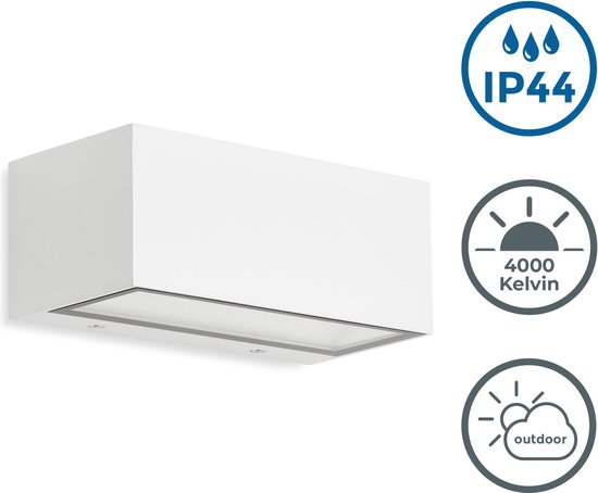 BK Licht - Applique LED pour l'extérieur - IP44 - éclairage extérieur - 12W - 1300lm - 4 000K - 18,5x7,5x9,1 cm