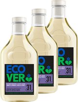 Ecover Wasmiddel Voordeelverpakking 3 x 1,43L - Ecologisch & Hernieuwt Donkere Kleuren - Voor Zwart & Donkere Was - Limoen & Lotus Geur