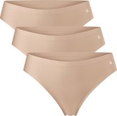 DANISH ENDURANCE Naadloze Strings voor Dames - Sporten & Iedere dag - 3-pack - Beige - Maat M