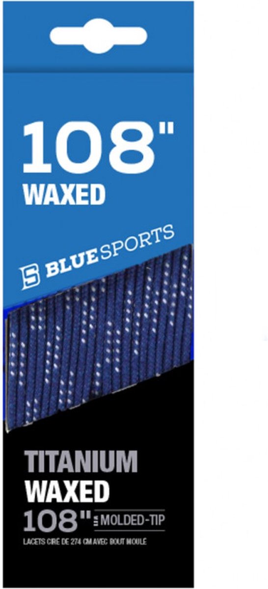 Blue Sports - waxed veters 108inch - 274cm koningsblauw voor ijshockeyschaats