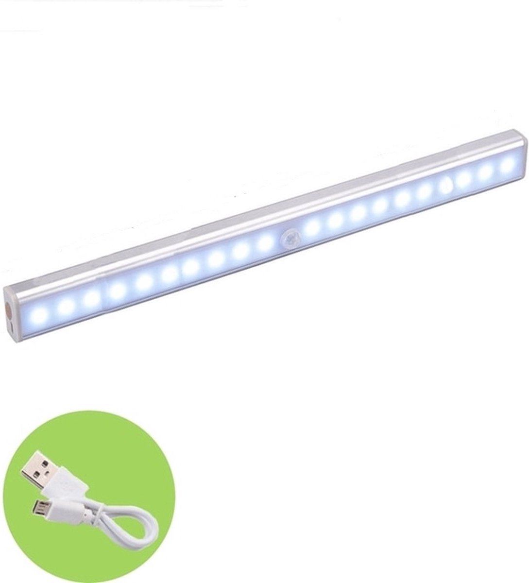 LED Lamp Met Beweging Sensor 20CM - Inclusief Type C Kabel - Nacht Lamp - Warm White - USB Oplaadbaar - Light Motion Sensor - ’merkloos’