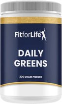 Fit for Life Daily Greens - Groente en fruit shake - Green juice - Rijk aan vitamines en mineralen - Bevat o.a. chlorella, spirulina, tarwegras en vezels - Met probiotica Lactospore - 27 soorten groenten en fruit - Poedervorm - 300 gram (30 doses)