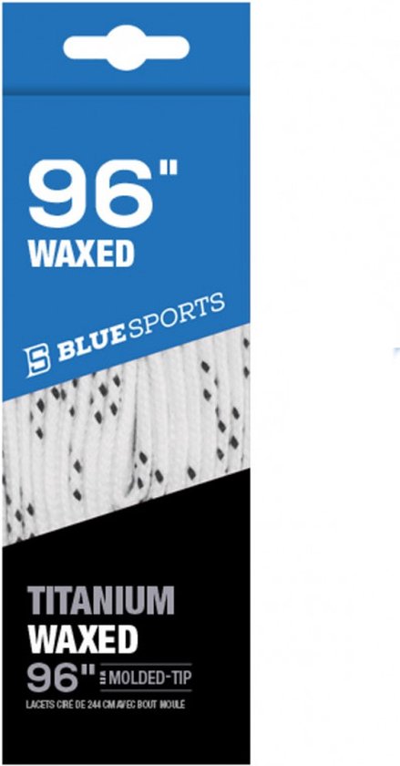 Blue Sports - waxed veters 96inch - 244cm wit voor ijshockeyschaats