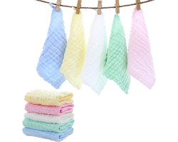 5pcs Baby Washcloths - Natural Cotton Muslin Squares Set for Newborns - Baby Wash Shower Towel - Baby Muslin Washcloths for Baby Registry or Shower Gift hydrofiele washandjes