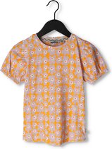 Moodstreet T-shirt Aop Flower With Puffed Sleeve Tops & T-shirts Meisjes - Shirt - Lila - Maat 110/116