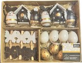 20 Pendentifs de Pâques - or noir et blanc - Sapin de Pâques - Pasen - Décorations de Pâques - Décoration de Pâques - Oeufs de Pâques