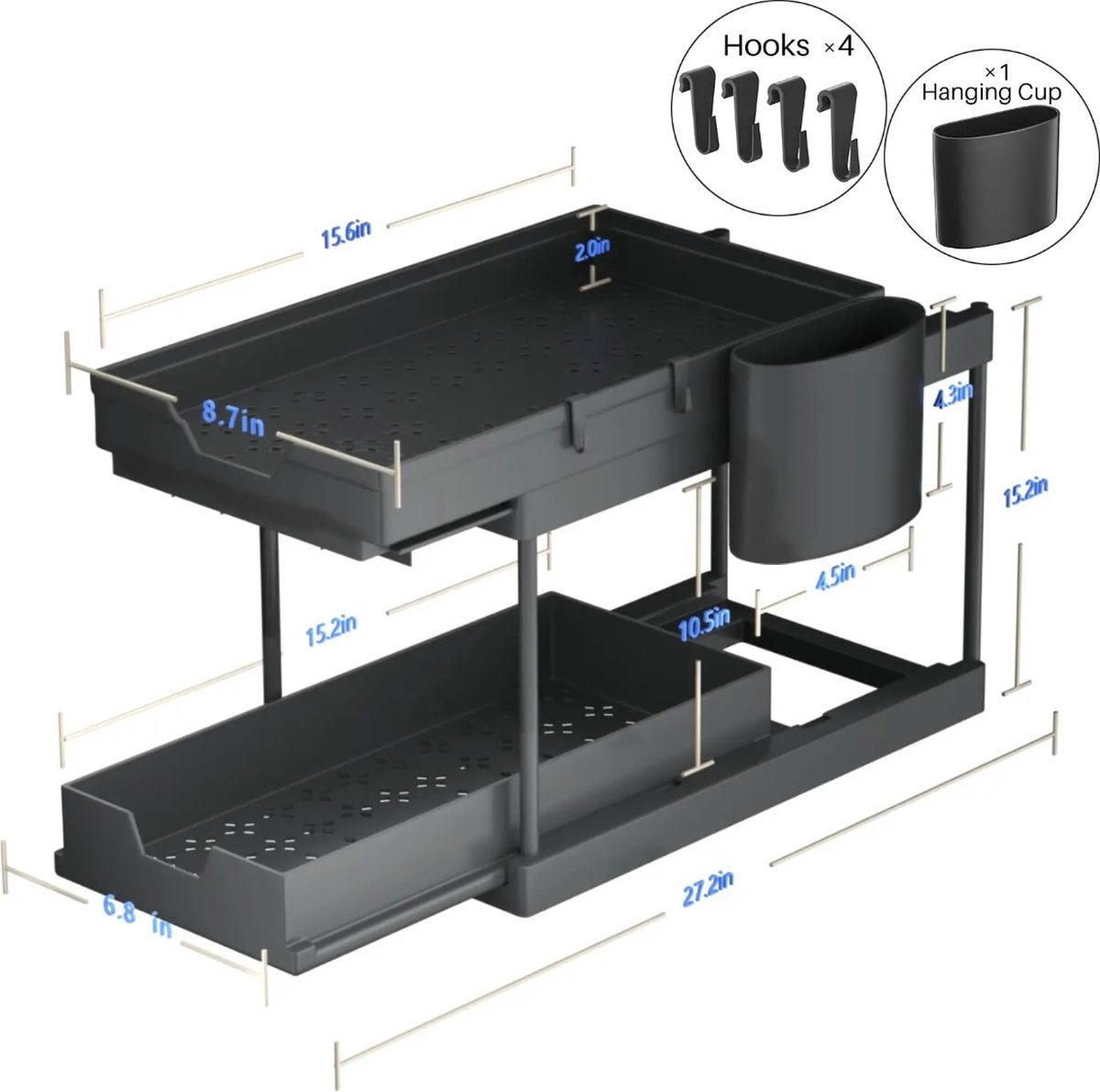 Étagère De Rangement Sous L'évier Armoires De Cuisine Coulissantes à 1