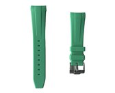 22mm Curved rubber strap Green Blancpain x Swatch - Gebogen rubber horloge band