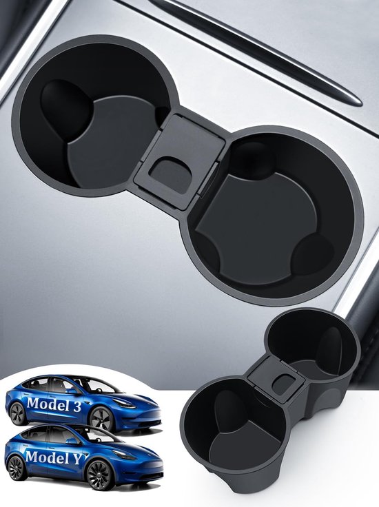 Vassoio Organizer Per Tesla Model 3 E Model Y 2021-2023 - In Silicone Lavabile, 3 Scomparti, Design Trasparente Illuminato