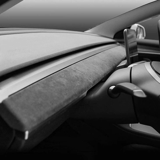 Luxe Alcantara Dashboard Cover voor Tesla Model Y - Italiaans Design - Interieur Bekleding Accessoires Nederland België