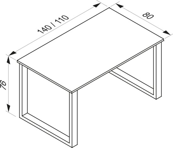 Computerbureau - 140 x 80 x 75 cm - Computertafel - Kantoortafel