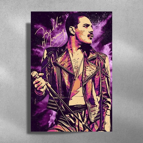 Freddie Mercury - Metalen Poster 40x60cm - Performing
