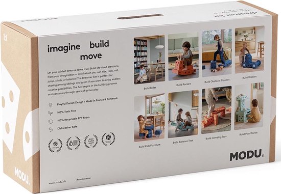 Modu Dreamer Kit - Zachte blokken - 33 onderdelen - Open Ended speelgoed - Speelgoed 1 -2-3 jaar - Ocean Mint / Forest Green