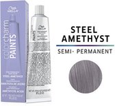 Wella Color Charm Paints - Steel Amenthyst - Semi Permanent Haircolour - Wella haarkleuring - Wella Haircolour - Grijs haar - Granny hair - Grey Haircolour - Washable Haircolour - Washout - Haarkleurspoeling