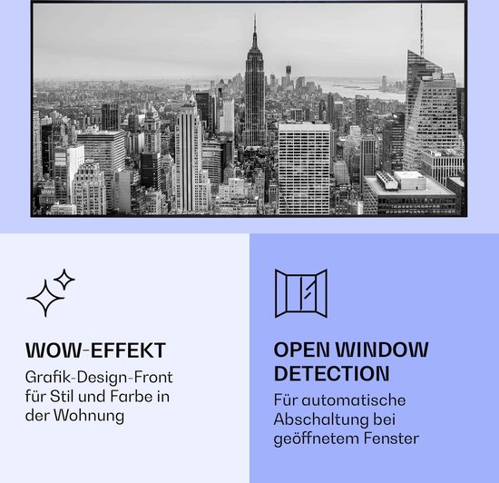 Klarstein Air Art Smart Infraroodverwarming, Infraroodverwarming met IoT/WiFi App-bediening, Open Raam Detectie, Infraroodverwarming met Thermostaat, Wandverwarming, CO2-vrije Elektrische Verwarming 700 W