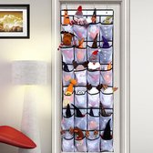 Schoenenorganizer boven de deur, hangende opbergtas met 24 vakken, multifunctionele hangende organizer, schoenenopberger voor slaapkamer, woonkamer, badkamer, wit, wit