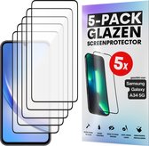 Screenprotector - Geschikt voor Samsung Galaxy A34 5G - Gehard Glas - Full Cover Tempered Glass - Case Friendly - 5 Pack