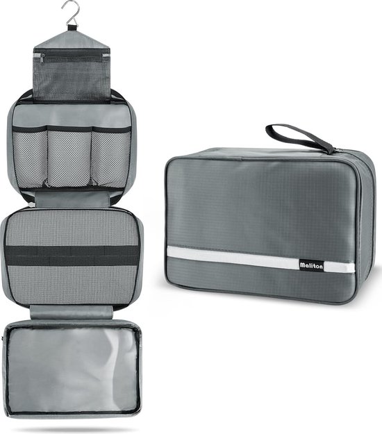 Bagsmart Toilettas, ophangtas voor op reis, cultuurtas voor dames, voor make-up, toiletartikelen, L-roze, Groß
