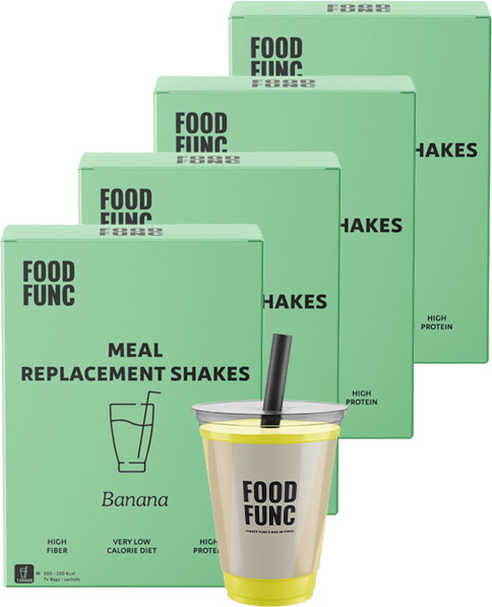 Foodfunc | Maaltijdshake | Banana | 3 Stuks | 21 x 33g | No Junk Just Func