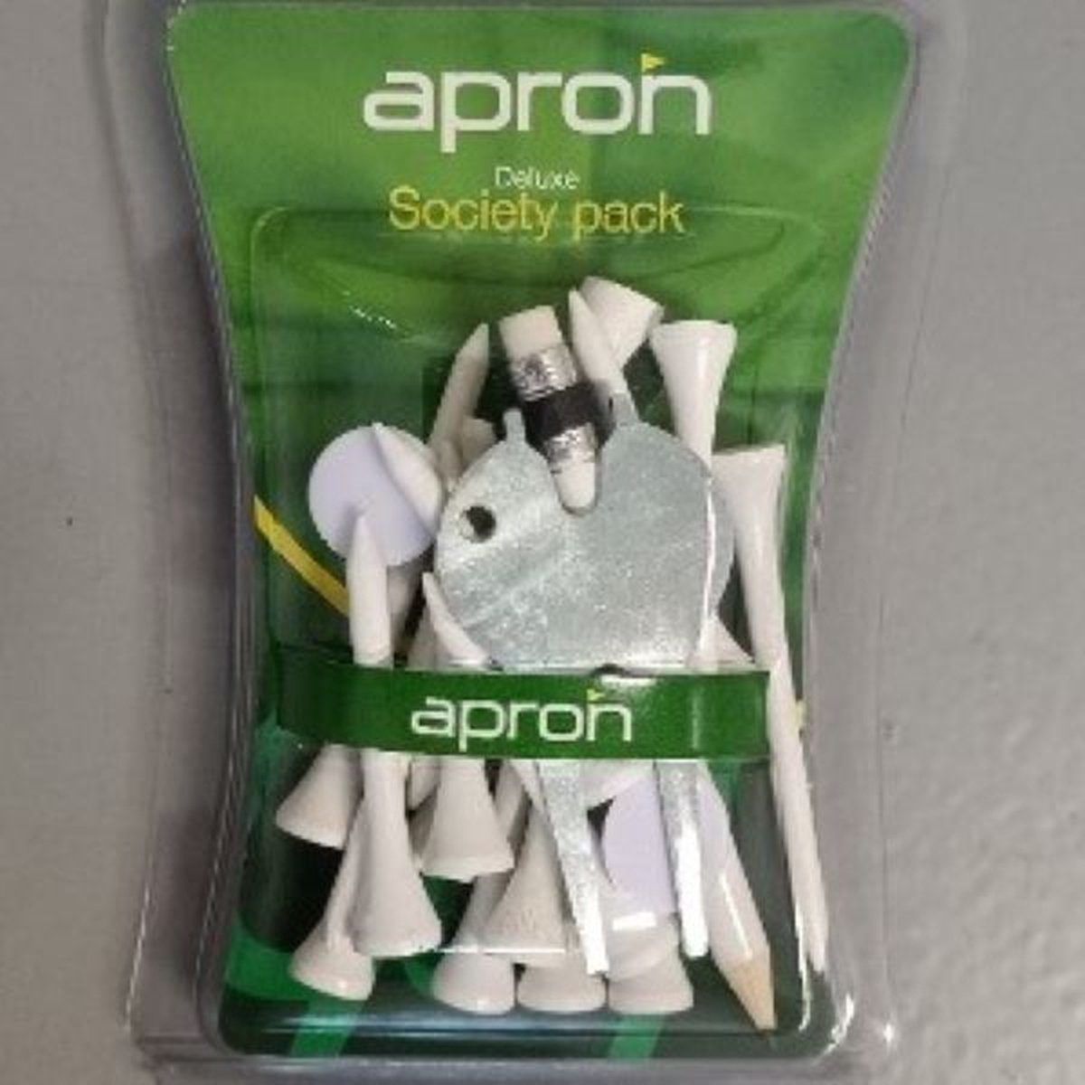 Golfpresentjes- Apron Deluxe Society Pack- 19 delig golfcadeauset - Golfcadeau-Golf accessoires - Golf gereedschap - Golf accessoires - Golftrainingsmateriaal - Training - Sport - Cadeau - Marker – tees -marker– pitchfork - Trainingsmaterialen