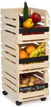 Set de 3 étagères en bois empilables pour fruits et légumes