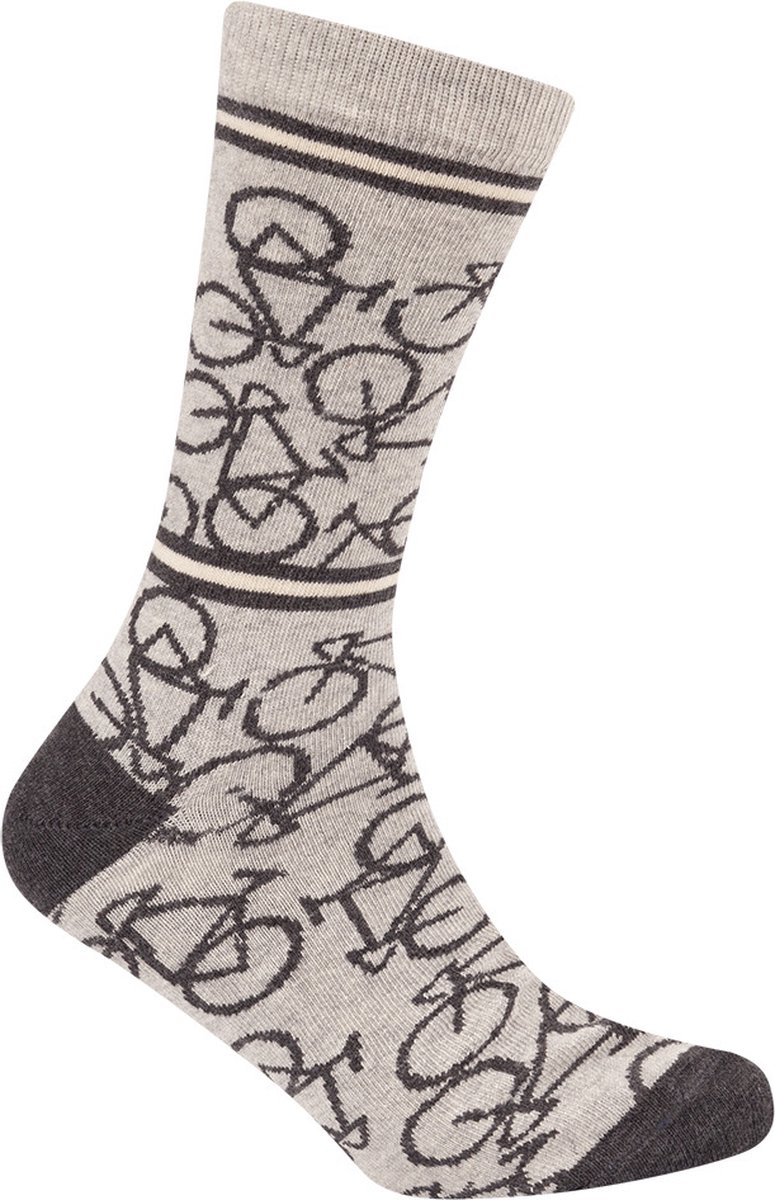 Le Patron Casual sokken Grijs Ecru / bicycle socks light grey - 43/46