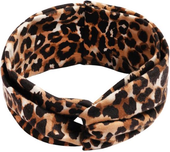 Trendy haarband luipaardprint bruin- zwart - elastische zachte hoofdband - dames