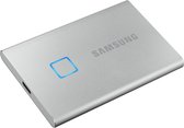Samsung Portable T7 Touch - Externe SSD - USB C 3.2 - Inclusief USB C en USB A kabel - 2 TB - Zilver