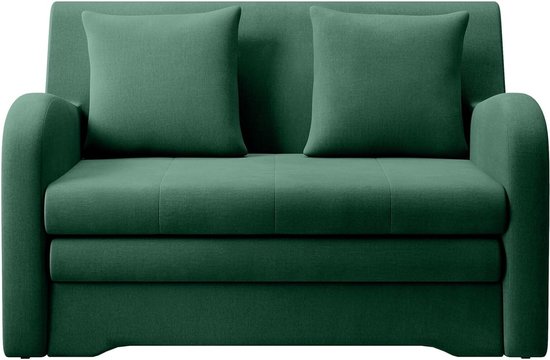 Canapé-lit, canapé 2 places pour salon, canapé avec fonction couchage et espace de rangement, canapé moderne, 2 places - 130x85x103 cm - AMIRO (Vert foncé - Nube 35)