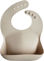 Bavoir bébé Mushie en silicone avec plateau de collecte | Sable mouvant | Sans phtalate BPA| lavable