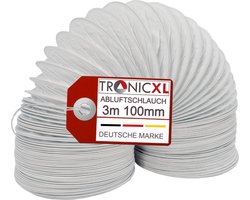 TronicXL PVC afvoerslang UNIVERSEEL 100 mm - 3 m voor droger, airconditioning, en meer - luchtafvoer drogeraccessoires