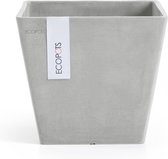 Ecopots Rotterdam 20 - White Gris - 20,3 x H17,8 cm - Pot de fleur / jardinière carré blanc-gris