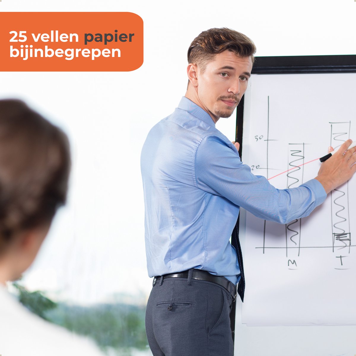 Lenx Flipover Verrijdbaar 70x100cm - Inclusief 25 Vellen Papier, Stiften, Marker, Magneten en Mini whiteboard - Magnetisch Whiteboard - Verstelbaar Bord van 172 tot 215 cm - Met Uitschuifbare Armen thumbnail 8