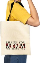 Moederdag Tote Bag Canvas met Tekst Thank You Mum For Being You - Cadeau voor Mama - Moederdag Cadeautje