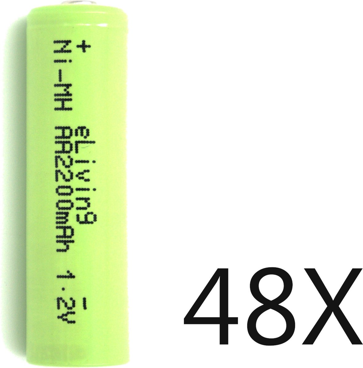 Oplaadbare AA batterijen. 2200mAh reuzenvoordeelpakket van 48 stuks!